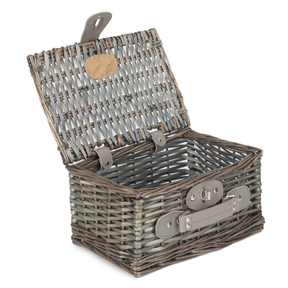 Red Hamper Small Antique Wash Split Willow Chest Hamper Basket Main image