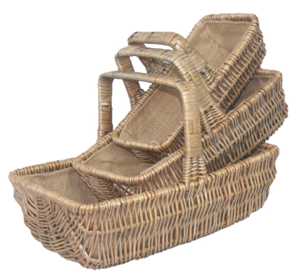 Red Hamper Rectangular Wicker Garden Trugs Main image
