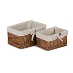 Red Hamper Set of 2 Autumn Double Steamed Willow Tray with Lining