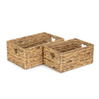 Red Hamper Shallow Water Hyacinth Storage Basket