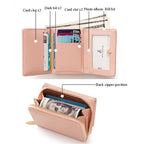 BATSIOE Square Ladies Wallet Tri - Fold Multi - Function Card Holder Zipper Cartoon Coin Purse(Light Green) - British D'sire