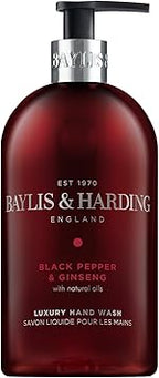 Baylis & Harding Black Pepper and Ginseng Hand Wash, 500 ml (Pack of 3) - Vegan Friendly - Hand Wash - British D'sire
