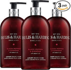 Baylis & Harding Black Pepper and Ginseng Hand Wash, 500 ml (Pack of 3) - Vegan Friendly - Hand Wash - British D'sire