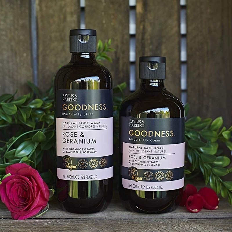 Baylis & Harding Goodness Rose & Geranium, 500ml Body Wash Secondary image