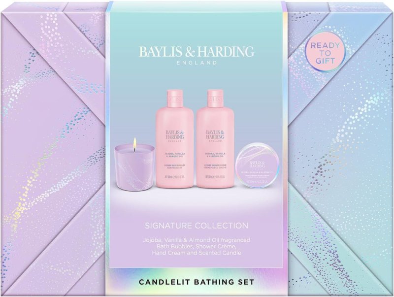BAYLIS & HARDING JOJOBA GIFT WRAPPED CANDLETLIT GIFT SET - Bath & Body Gift Sets - British D'sire