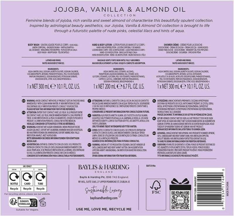 BAYLIS & HARDING JOJOBA LUXURY BATHING ESSENTIALS SET - Bath & Body Gift Sets - British D'sire