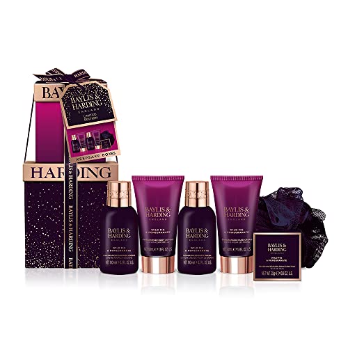 Baylis & Harding Limited Edition Wild Fig & Pomegranate Ultimate Luxury Pamper Bathing Gift Set - Vegan Friendly - Bath & Body Gift Sets - British D'sire