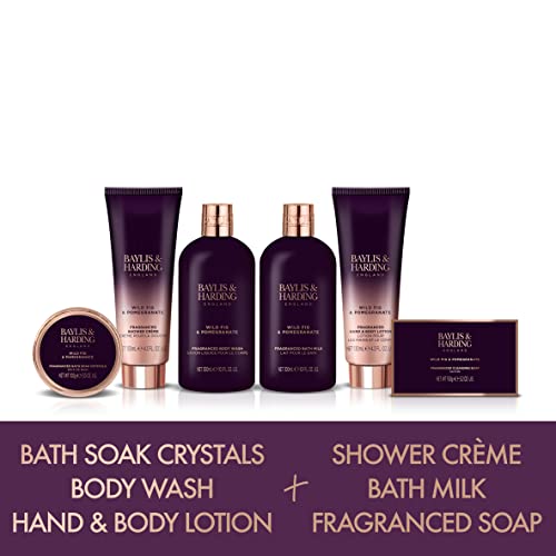 Baylis & Harding Limited Edition Wild Fig & Pomegranate Ultimate Luxury Pamper Bathing Gift Set - Vegan Friendly - Bath & Body Gift Sets - British D'sire