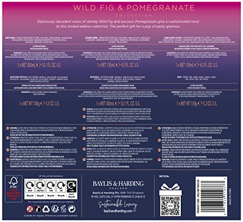 Baylis & Harding Limited Edition Wild Fig & Pomegranate Ultimate Luxury Pamper Bathing Gift Set - Vegan Friendly - Bath & Body Gift Sets - British D'sire
