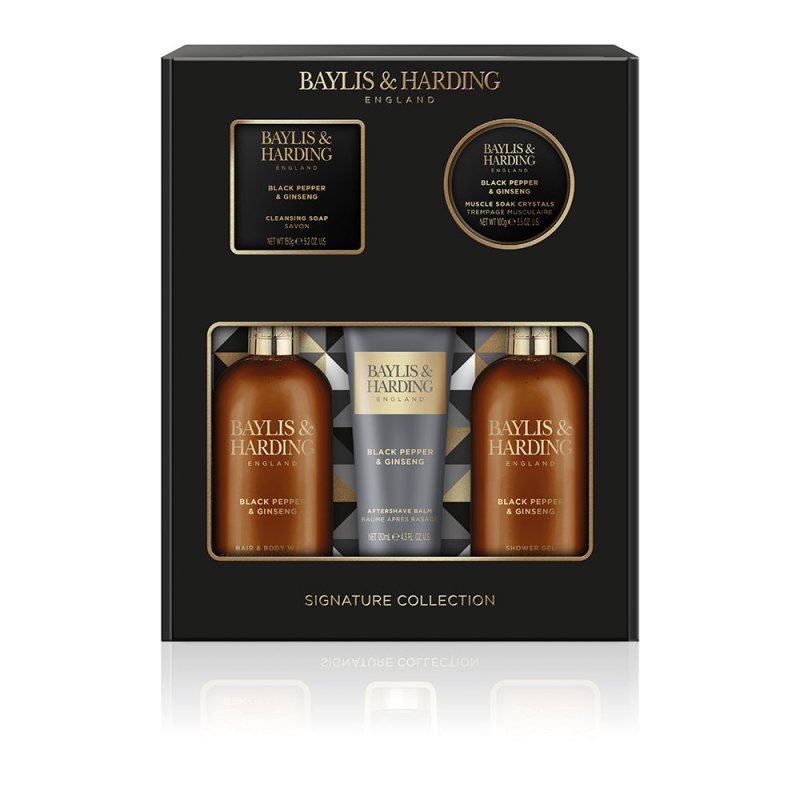 Baylis & Harding Men's Signature Collection Black Pepper & Ginseng Perfect Grooming Gift Pack - Vegan Friendly - Bath & Body Gift Sets - British D'sire Main image