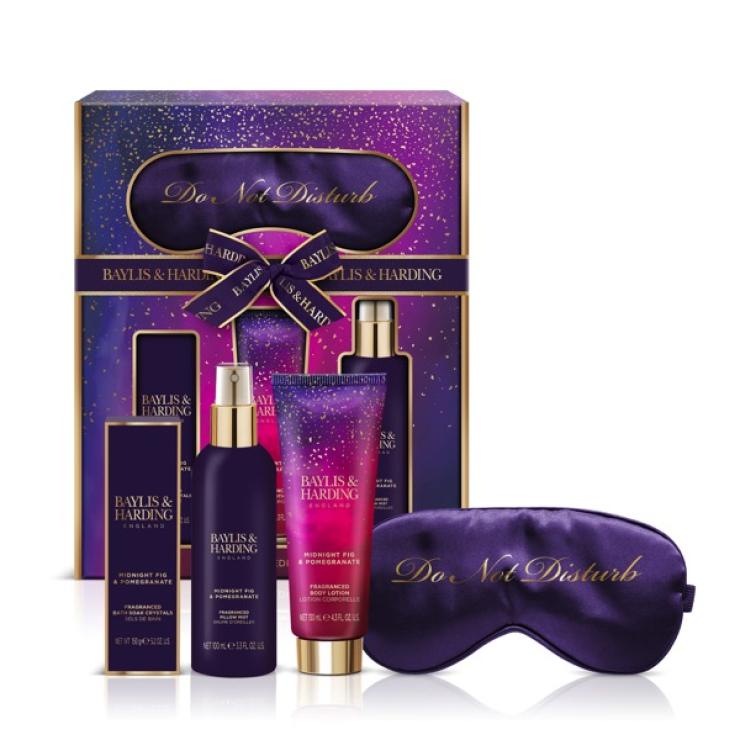 Baylis & Harding Midnight Fig & Pomegranate Luxury Beauty Sleep Gift Set - Vegan Friendly - Bath & Body Gift Sets - British D'sire