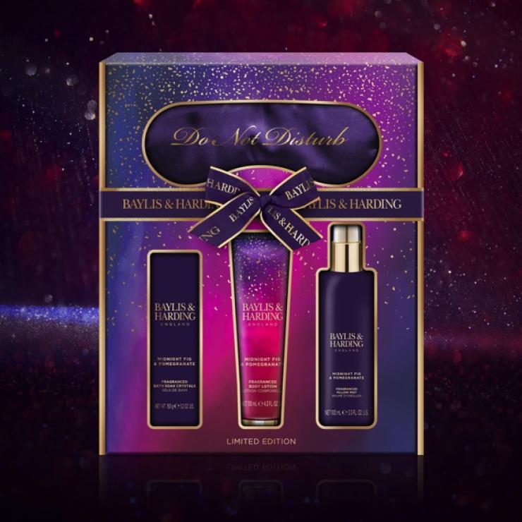 Baylis & Harding Midnight Fig & Pomegranate Luxury Beauty Sleep Gift Set - Vegan Friendly - Bath & Body Gift Sets - British D'sire