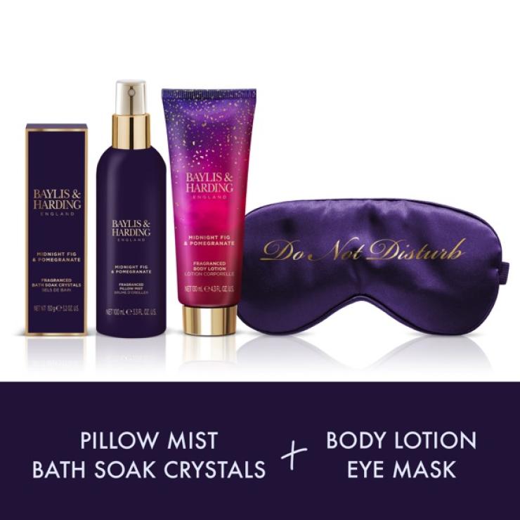 Baylis & Harding Midnight Fig & Pomegranate Luxury Beauty Sleep Gift Set - Vegan Friendly Secondary image