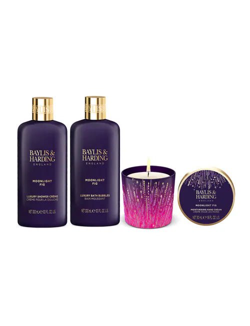 BAYLIS & HARDING MOONLIGHT FIG CANDLELIT BATHING SET - Bath & Body Gift Sets - British D'sire
