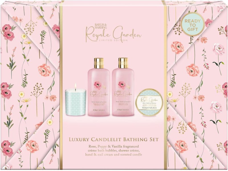 BAYLIS & HARDING ROYALE GARDEN CANDLETLIT GIFT SET - Bath & Body Gift Sets - British D'sire
