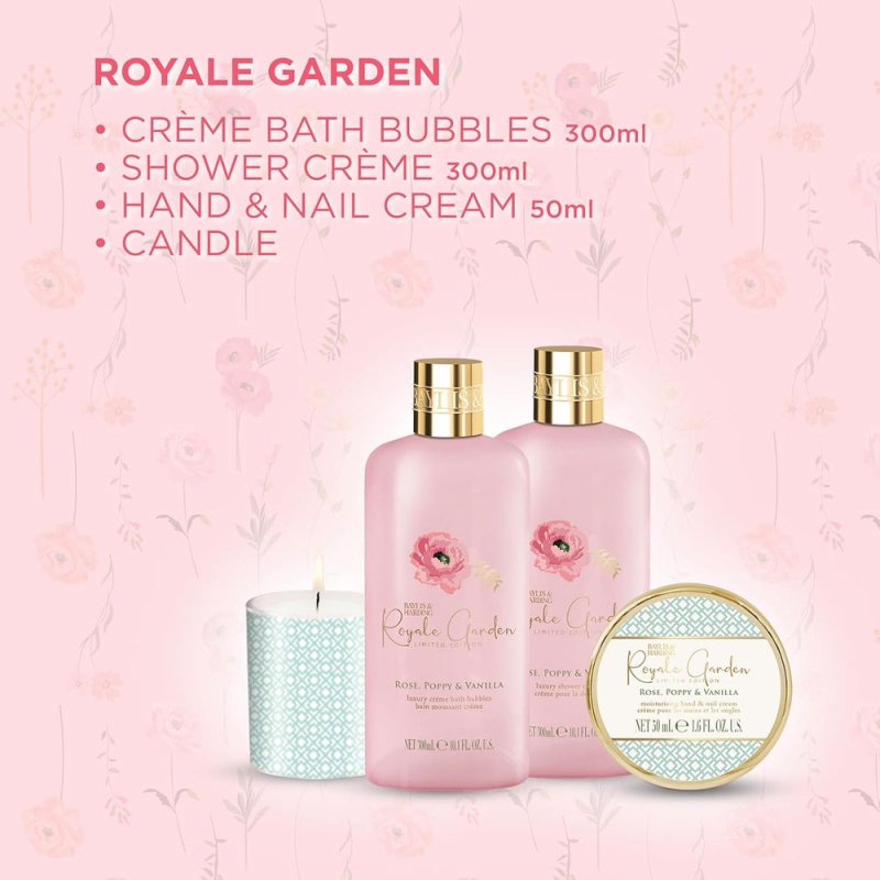 BAYLIS & HARDING ROYALE GARDEN CANDLETLIT GIFT SET - Bath & Body Gift Sets - British D'sire