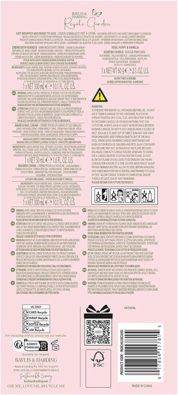 BAYLIS & HARDING ROYALE GARDEN CANDLETLIT GIFT SET - Bath & Body Gift Sets - British D'sire