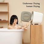 BBXW Small Mini Tumble Dryer, Portable Spin Clothes Dryer, 60℃ Constant Temperature, 360° Three-Dimensional Warm Air Circulation, for Travel, Apartments, Student Dorm, Hotel, Home - British D'sire