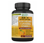 BCM – 95 Active Curcumin + Liposomal Vitamin C Advanced Formula 180 Tablets,1500mg (Turmeric Rhizome) - Multivitamin supplement - British D'sire