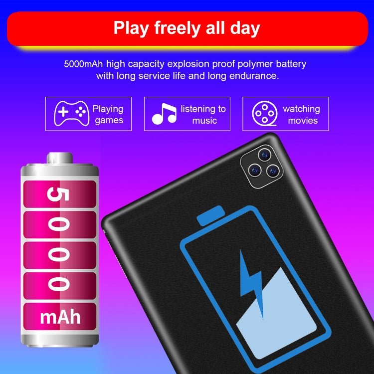 BDF P8 3G Phone Call Tablet PC, 8 inch, 2GB+32GB, Android 9.0, MTK8321 Octa Core Cortex - A7, Support Dual SIM & Bluetooth & WiFi & GPS, EU Plug(Black) - British D'sire