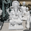 Beads for Less - Life - Size Ganesha Statue - QUYANG White Marble Stone Carving - Bring Luck, Prosperity, and Positive Energy to Your Home - Stone Carving Statue - British D'sire