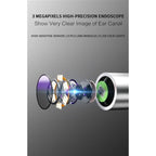 Bebird C3 Pro 2.4G 3.5mm Wireless Wifi High - definition Visual Ear Spoon 3 Million Pixels Out Ear Visual Ear Spoon(Black) - British D'sire