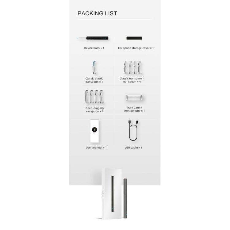 Bebird C3 Pro 2.4G 3.5mm Wireless Wifi High - definition Visual Ear Spoon 3 Million Pixels Out Ear Visual Ear Spoon(Black) - British D'sire