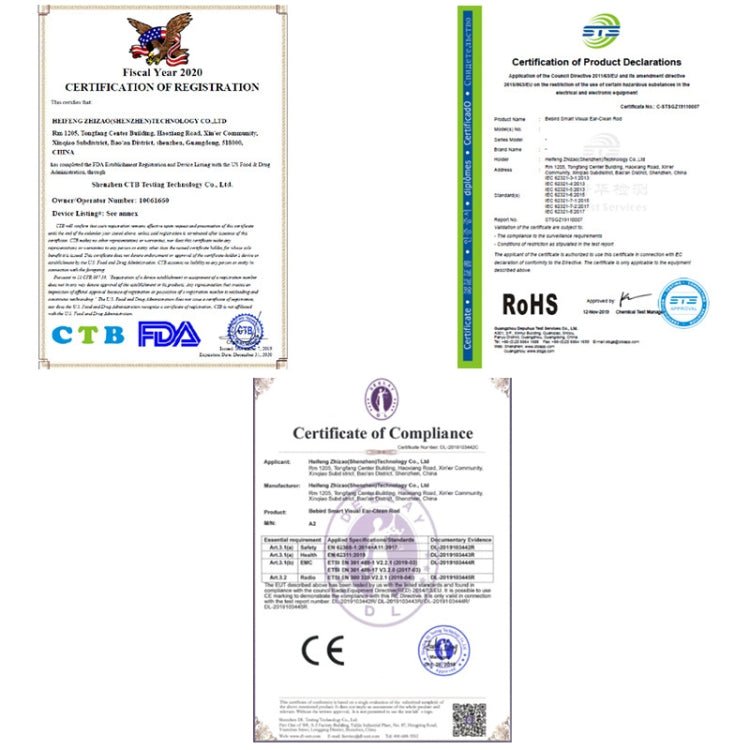 Bebird T15 Smart Visible Luminous Ear Pick Set(Star Black) - British D'sire