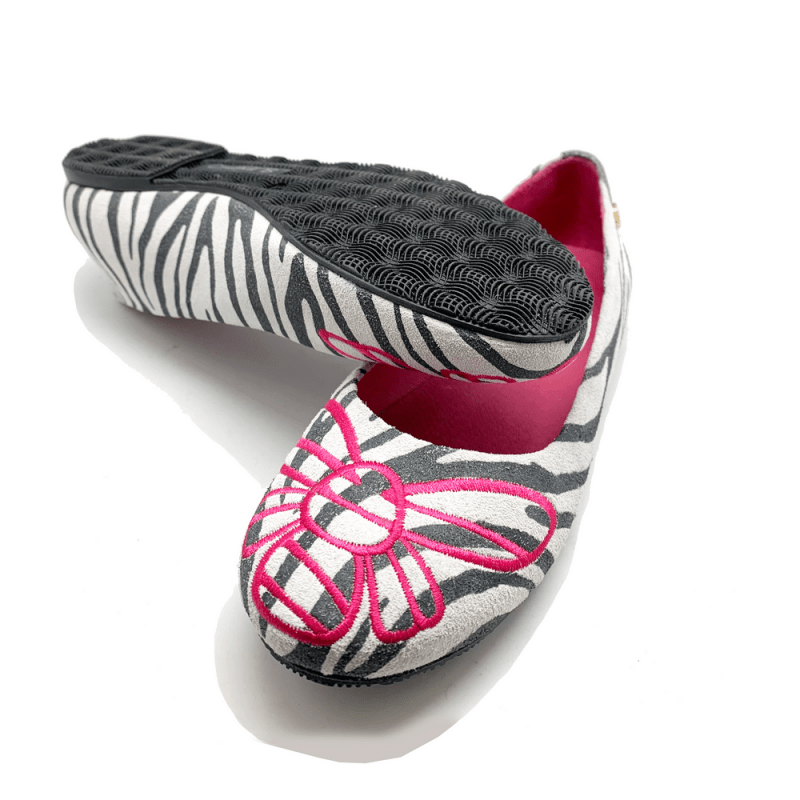 Bee Free -Zebra leather Ballerina - Ballerina - British D'sire