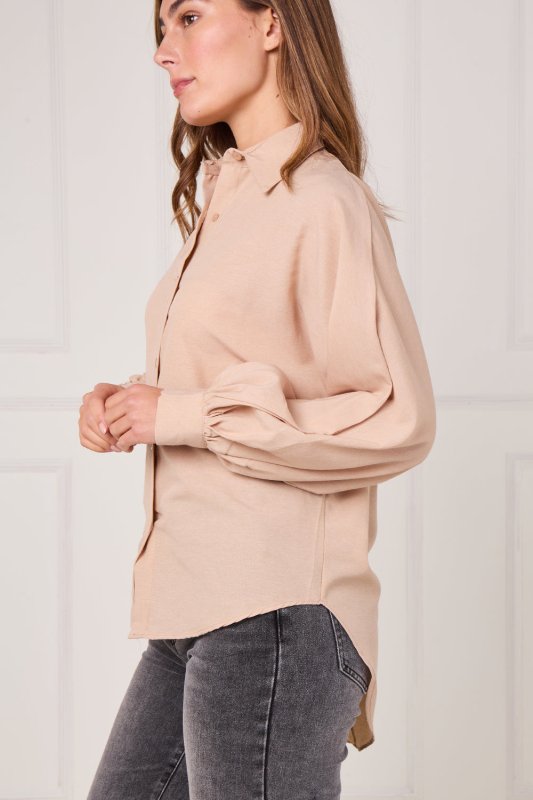Beige Batwing Blouse - blouse - British D'sire