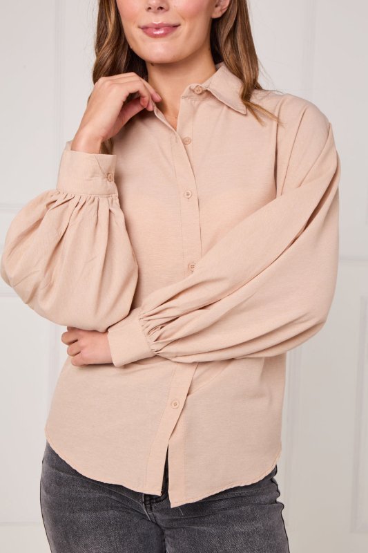Beige Batwing Blouse - blouse - British D'sire