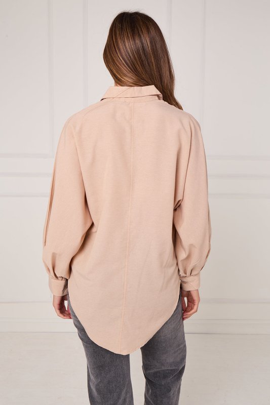 Beige Batwing Blouse - blouse - British D'sire
