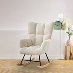Beige Tufted Upholstered Rocking Chair - British D'sire
