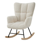 Beige Tufted Upholstered Rocking Chair - British D'sire