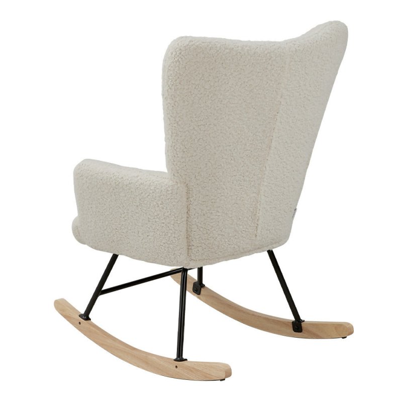 Beige Tufted Upholstered Rocking Chair - British D'sire