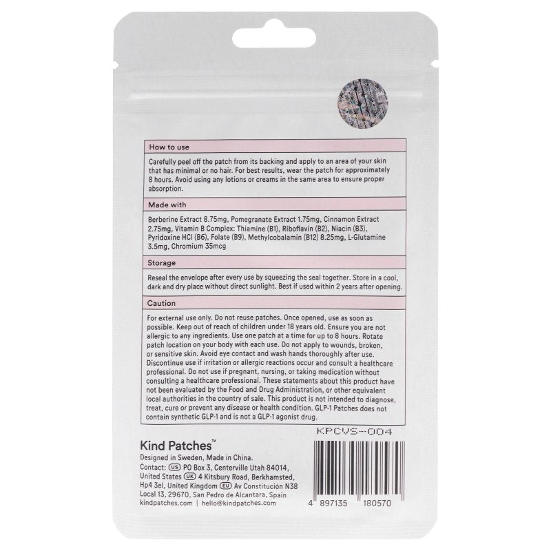 Berberine Patches by Kind Patches for Unisex - 30 Count Patches - Patches - British D'sire