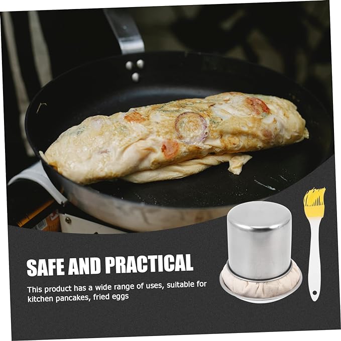 BESPORTBLE 2 Sets Oil Wiper Stainless Steel Tray Pancake Spreader Maker BBQ Brushes for Sauce Basting Oil Brush Oil Basting Brush Mini Crepe Oil Accessories Pastry Flat Skillet Tanker Outdoor - British D'sire
