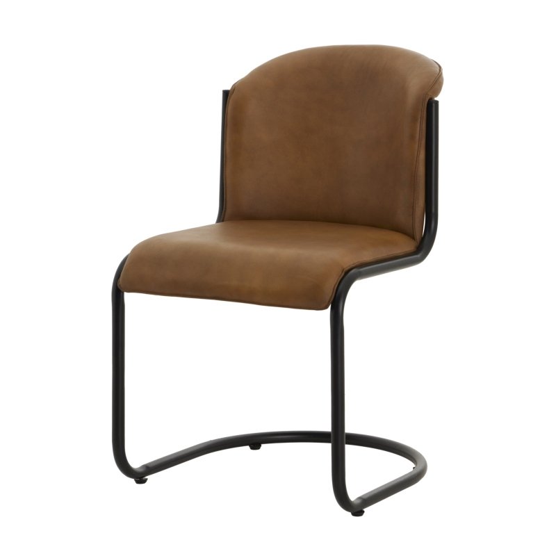 Billy Leather Curved Dining Chair - Chairs - British D'sire