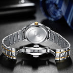 BINBOND B5552 Luminous Multifunctional Business Calendar Quartz Watch(Inter-gold-White) - British D'sire