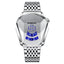 BINBOND Locomotive Concept Steel Belt Watch Men Live Black Technology Watch(White Steel White Face) - British D'sire