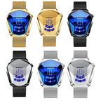 BINBOND Locomotive Concept Watch Men Live Black Technology Watch(White Net Belt-White Steel-White Face) - British D'sire
