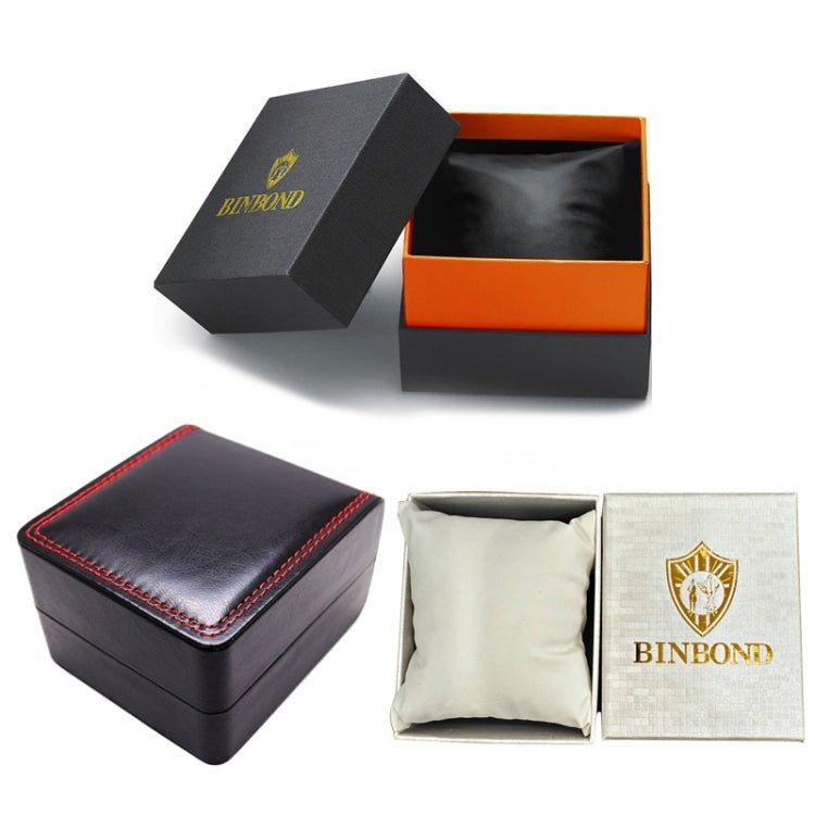 BINBOND Watch Packaging Box Gift Box, Spec: Black Leather Secondary image