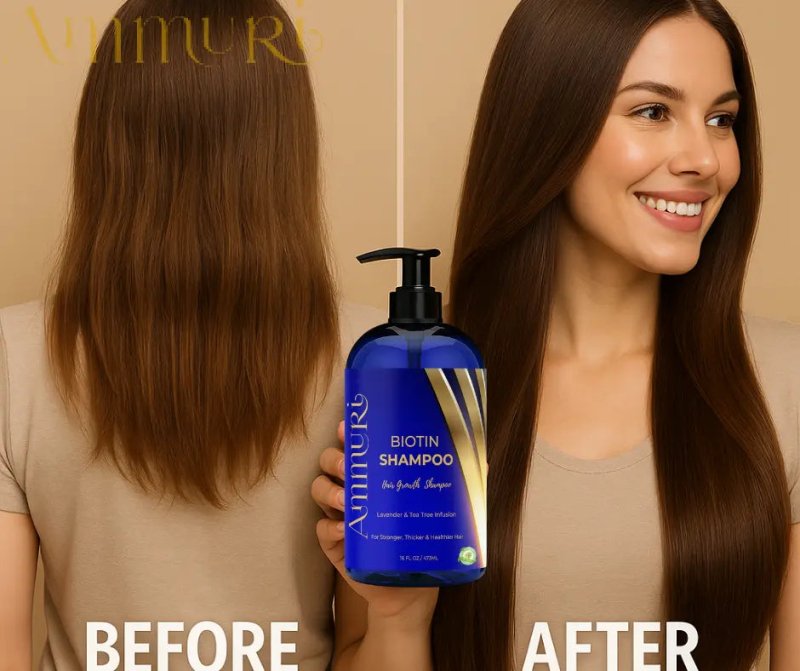 Biotin DHT Blocker Shampoo - Hair Growth, Scalp Care & Dermatitis Treatment - Anti Dandruff, Thinning Solution - Itchy Scalp Relief - Men & Women - 473ml - Biotin & Caffeine Shampoo - British D'sire