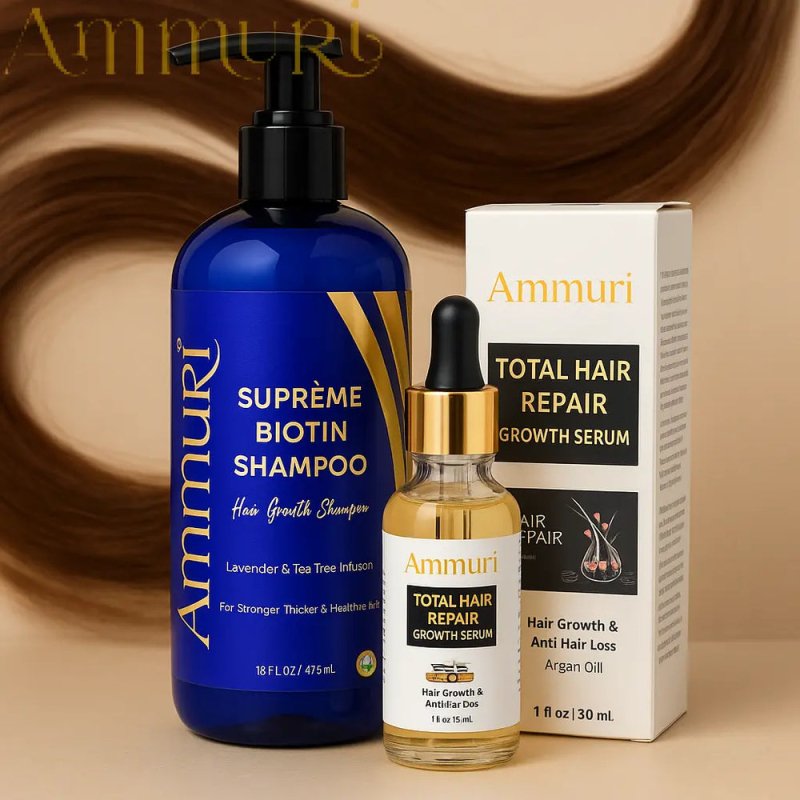 Biotin DHT Blocker Shampoo & Total Hair Repair Growth Oil Set - Hair Growth, Scalp Care & Thinning Solution - Hair Care Set - British D'sire Main image