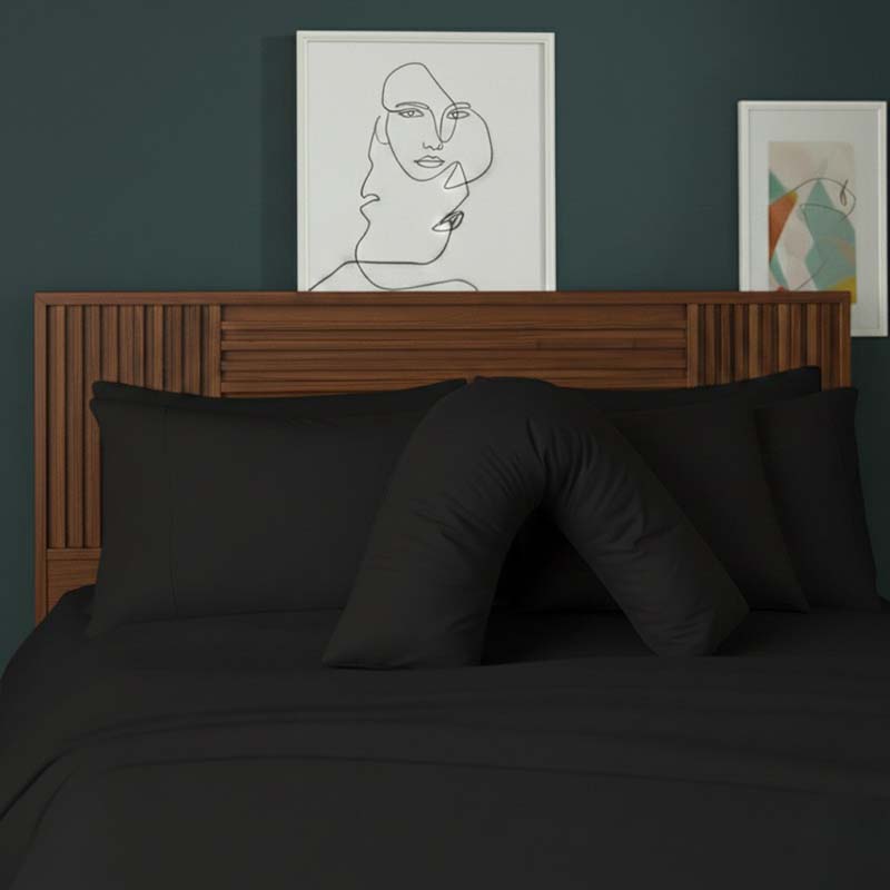 V Shape Pillowcase for Support Maternity Pillows Polycotton Easy Care - Mustard