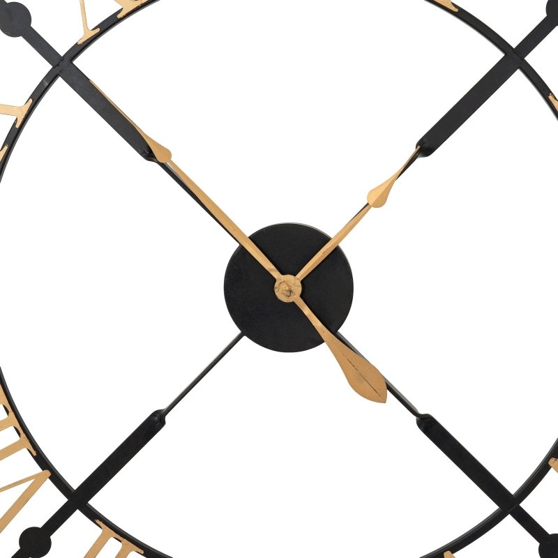 Black And Gold Skeleton Clock Home Wall Decor - Clocks - British D'sire