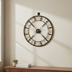 Black And Gold Skeleton Clock Home Wall Decor - Clocks - British D'sire