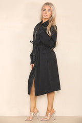 Black Denim Belted Dress – Effortlessly Chic for Every Occasion - Dresses - British D'sire