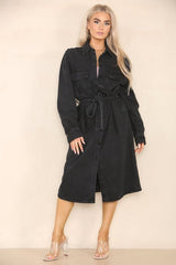 Black Denim Belted Dress – Effortlessly Chic for Every Occasion - Dresses - British D'sire
