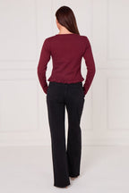 Black Front - Slit Straight Leg Jeans — Flattering, Modern & Effortlessly Chic - Jeans - British D'sire